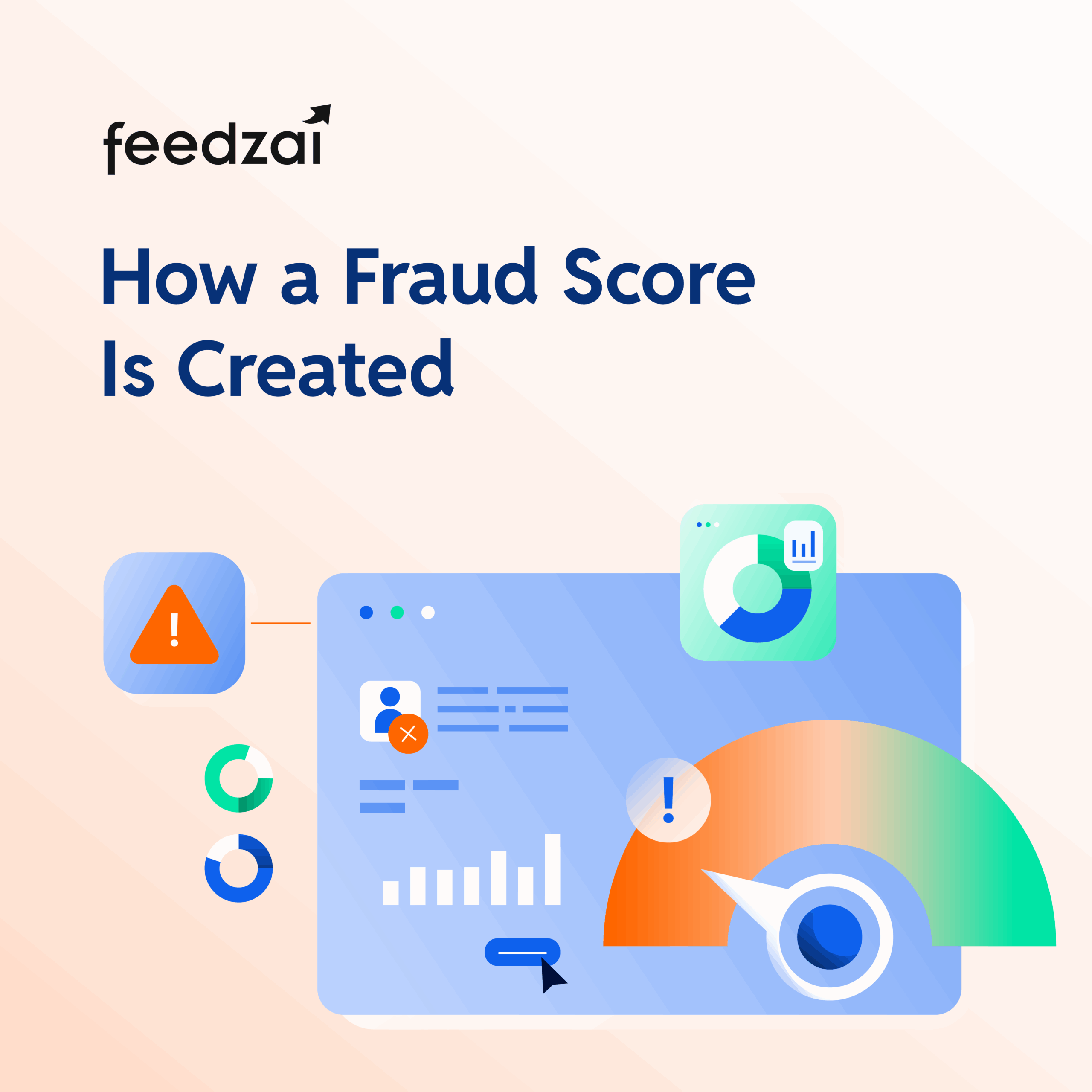 Illustration of slide detailing how a fraud score is created