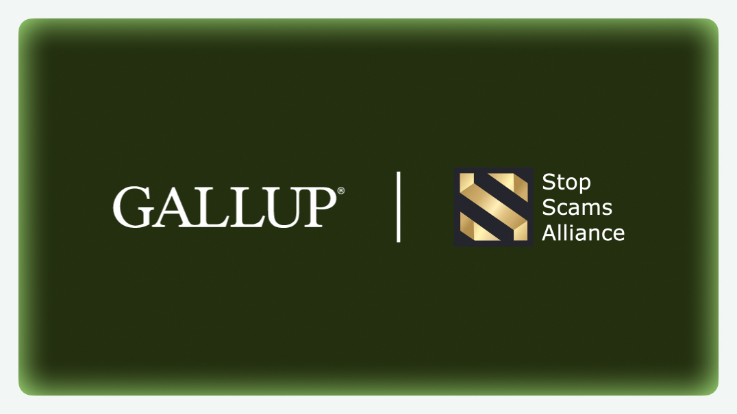 Gallup Stop Scams Alliance logos - for article on Gallup & Stop Scams Alliance survey on scams in US